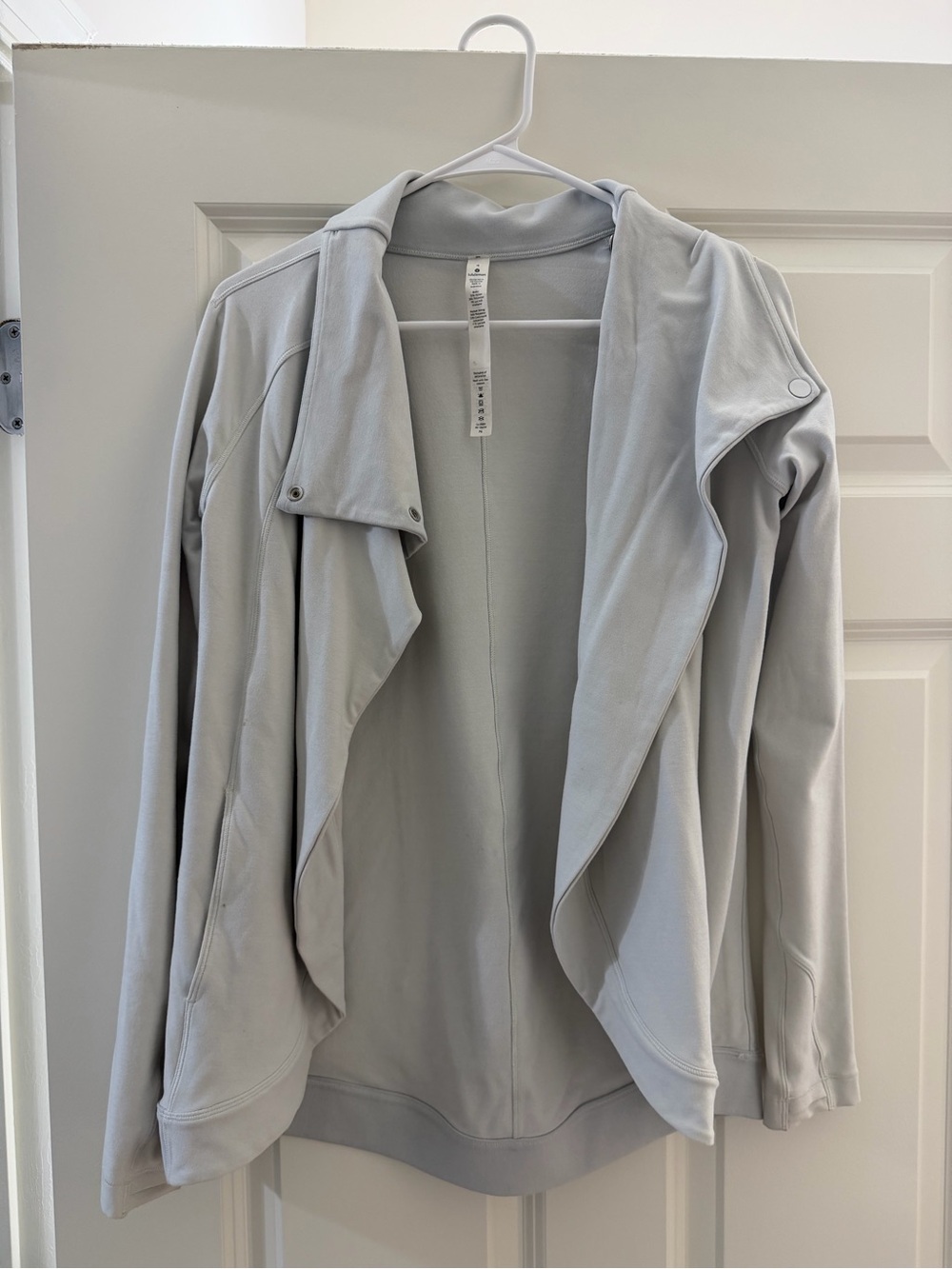 lululemon athletica Light Gray Draped Open-Front Jacket